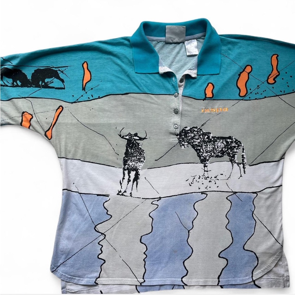 VINTAGE 90s Y2K WATER BUFFALO IXSPA MENS MEDIUM ACTIVE WEAR TOP SHORT